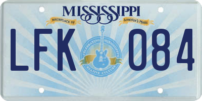 MS license plate LFK084
