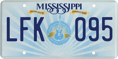 MS license plate LFK095