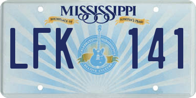 MS license plate LFK141