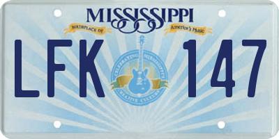 MS license plate LFK147