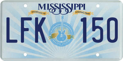 MS license plate LFK150