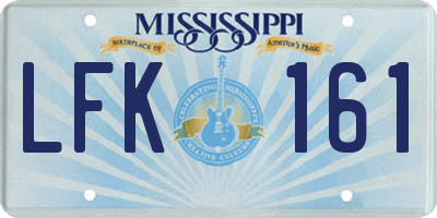 MS license plate LFK161
