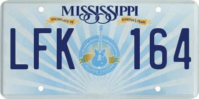 MS license plate LFK164