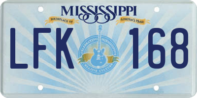 MS license plate LFK168