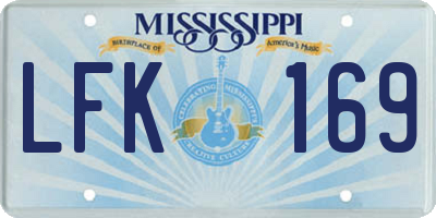 MS license plate LFK169