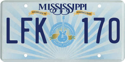 MS license plate LFK170