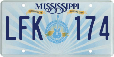 MS license plate LFK174