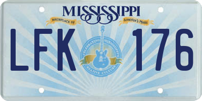 MS license plate LFK176