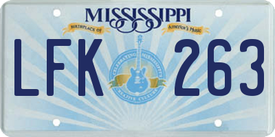 MS license plate LFK263