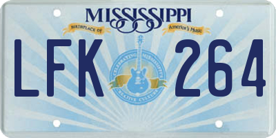 MS license plate LFK264
