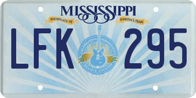 MS license plate LFK295