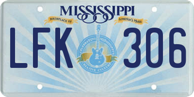 MS license plate LFK306