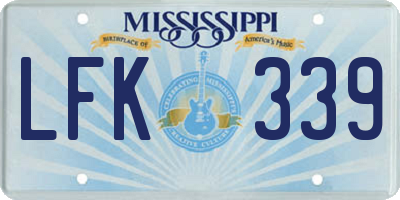 MS license plate LFK339