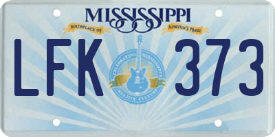 MS license plate LFK373