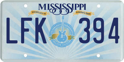MS license plate LFK394