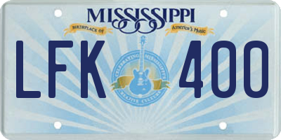 MS license plate LFK400