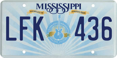 MS license plate LFK436