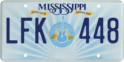 MS license plate LFK448