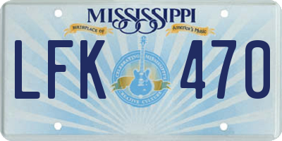 MS license plate LFK470