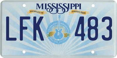 MS license plate LFK483