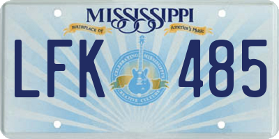 MS license plate LFK485