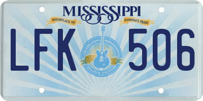 MS license plate LFK506