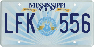 MS license plate LFK556