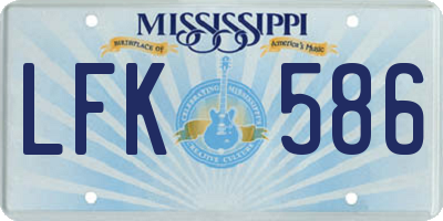 MS license plate LFK586