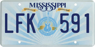 MS license plate LFK591
