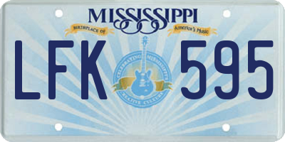 MS license plate LFK595
