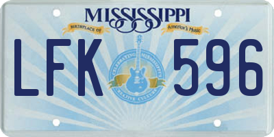 MS license plate LFK596
