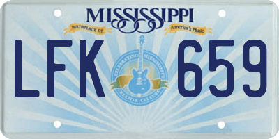 MS license plate LFK659