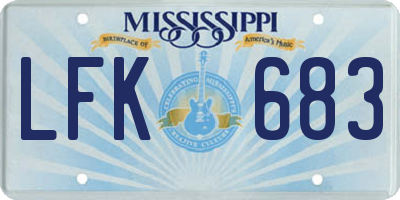 MS license plate LFK683