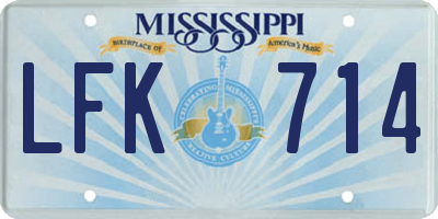 MS license plate LFK714