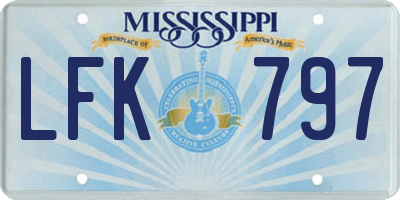 MS license plate LFK797