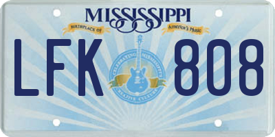 MS license plate LFK808