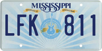 MS license plate LFK811