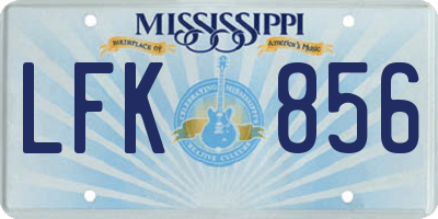 MS license plate LFK856