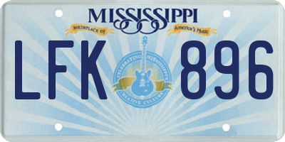 MS license plate LFK896