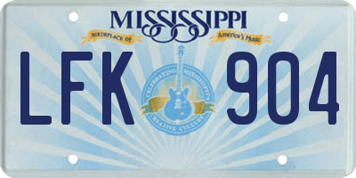 MS license plate LFK904