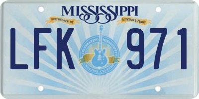 MS license plate LFK971