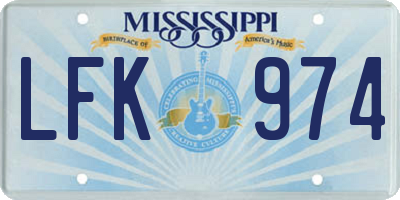 MS license plate LFK974