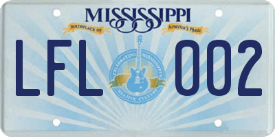 MS license plate LFL002