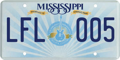 MS license plate LFL005