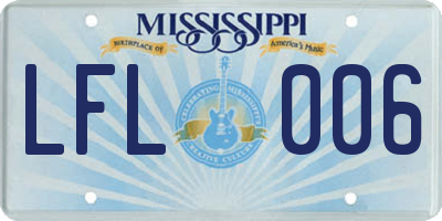 MS license plate LFL006