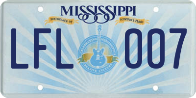 MS license plate LFL007