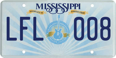 MS license plate LFL008
