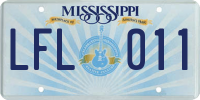 MS license plate LFL011