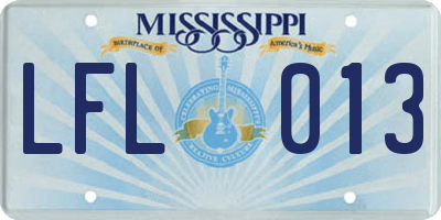 MS license plate LFL013
