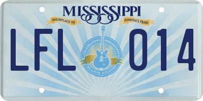 MS license plate LFL014